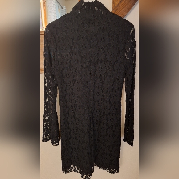 INC International Concepts Black Long Bell Sleeve Lace Sheath Dress - Picture 5 of 8